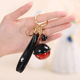 Creative Bell DIY Keychain Handmade Leather Rope Double Color Bells Keychains For Women Men Key Chain Car Key Ring Bag Pendant