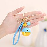 Creative Bell DIY Keychain Handmade Leather Rope Double Color Bells Keychains For Women Men Key Chain Car Key Ring Bag Pendant