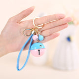 Creative Bell DIY Keychain Handmade Leather Rope Double Color Bells Keychains For Women Men Key Chain Car Key Ring Bag Pendant