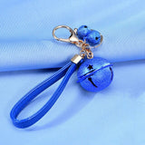 Creative Bell DIY Keychain Handmade Leather Rope Double Color Bells Keychains For Women Men Key Chain Car Key Ring Bag Pendant