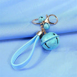 Creative Bell DIY Keychain Handmade Leather Rope Double Color Bells Keychains For Women Men Key Chain Car Key Ring Bag Pendant