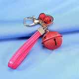 Creative Bell DIY Keychain Handmade Leather Rope Double Color Bells Keychains For Women Men Key Chain Car Key Ring Bag Pendant