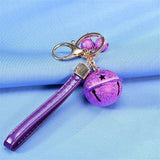 Creative Bell DIY Keychain Handmade Leather Rope Double Color Bells Keychains For Women Men Key Chain Car Key Ring Bag Pendant