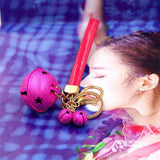 Creative Bell DIY Keychain Handmade Leather Rope Double Color Bells Keychains For Women Men Key Chain Car Key Ring Bag Pendant