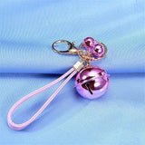 Creative Bell DIY Keychain Handmade Leather Rope Double Color Bells Keychains For Women Men Key Chain Car Key Ring Bag Pendant