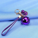 Creative Bell DIY Keychain Handmade Leather Rope Double Color Bells Keychains For Women Men Key Chain Car Key Ring Bag Pendant
