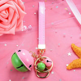 Creative Bell DIY Keychain Handmade Leather Rope Double Color Bells Keychains For Women Men Key Chain Car Key Ring Bag Pendant