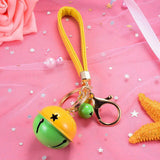 Creative Bell DIY Keychain Handmade Leather Rope Double Color Bells Keychains For Women Men Key Chain Car Key Ring Bag Pendant