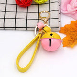Creative Bell DIY Keychain Handmade Leather Rope Double Color Bells Keychains For Women Men Key Chain Car Key Ring Bag Pendant