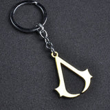 Assassins-Creed Keychain Handmade Leather Stainless Steel Keyring Metal Leaf Pendant Men Women Jewelry Souvenir Gift